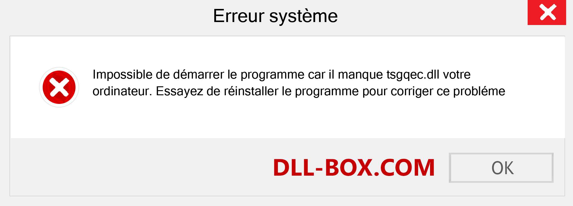 Le fichier tsgqec.dll est manquant ?. Télécharger pour Windows 7, 8, 10 - Correction de l'erreur manquante tsgqec dll sur Windows, photos, images